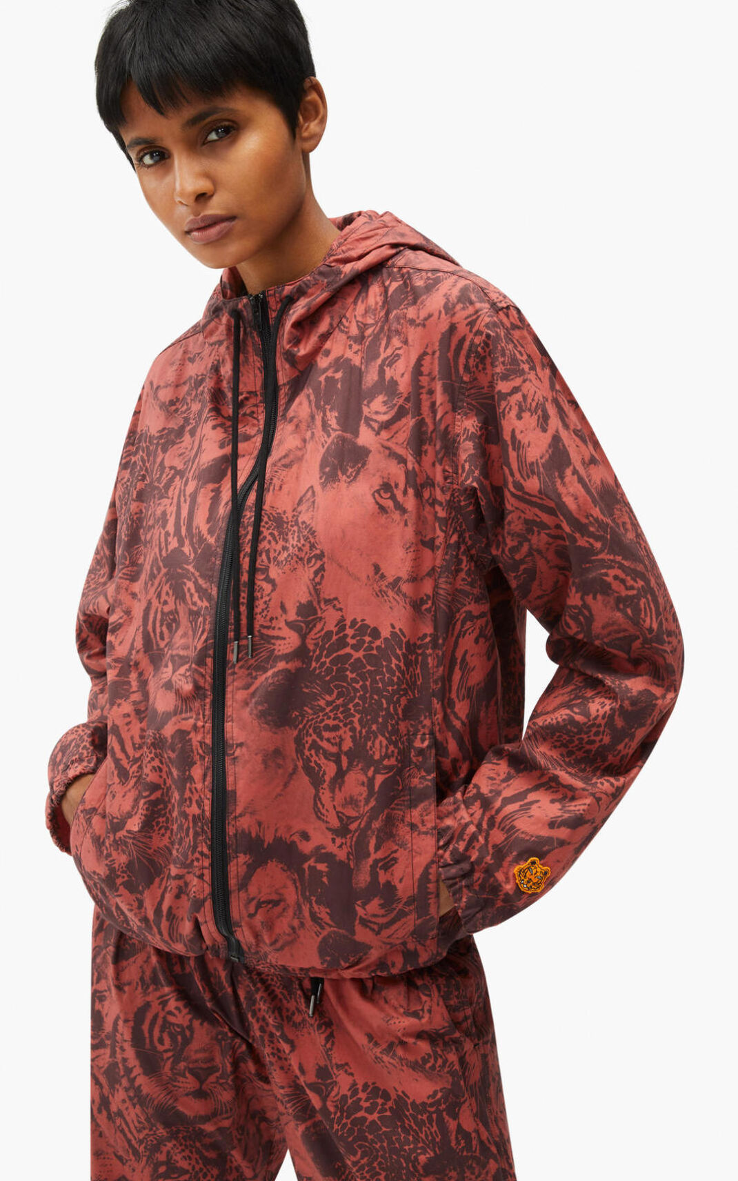 Jaqueta Kenzo Wildtigers zipped Masculino - Rosa Escuro | 617KJEWCL